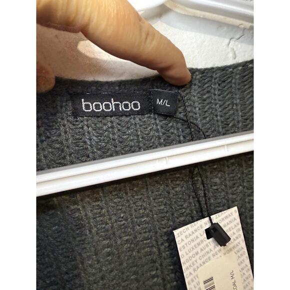 NWT Boohoo oversized ribbed sweater womens m/l minimalist cozy capsule neutral - Picture 2 of 9